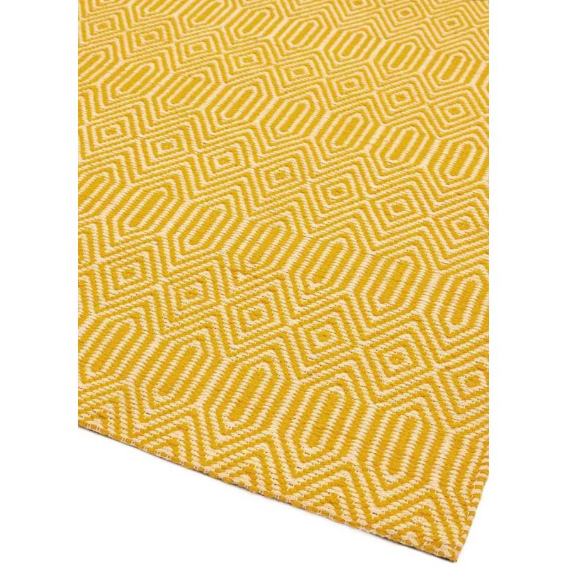 Tapis de salon tissé Moutarde Graphique