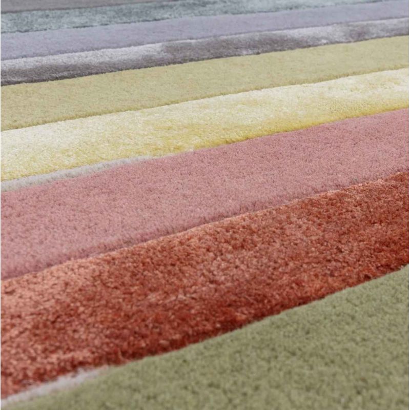 Tapis de salon en laine et viscose multicolore Padouk