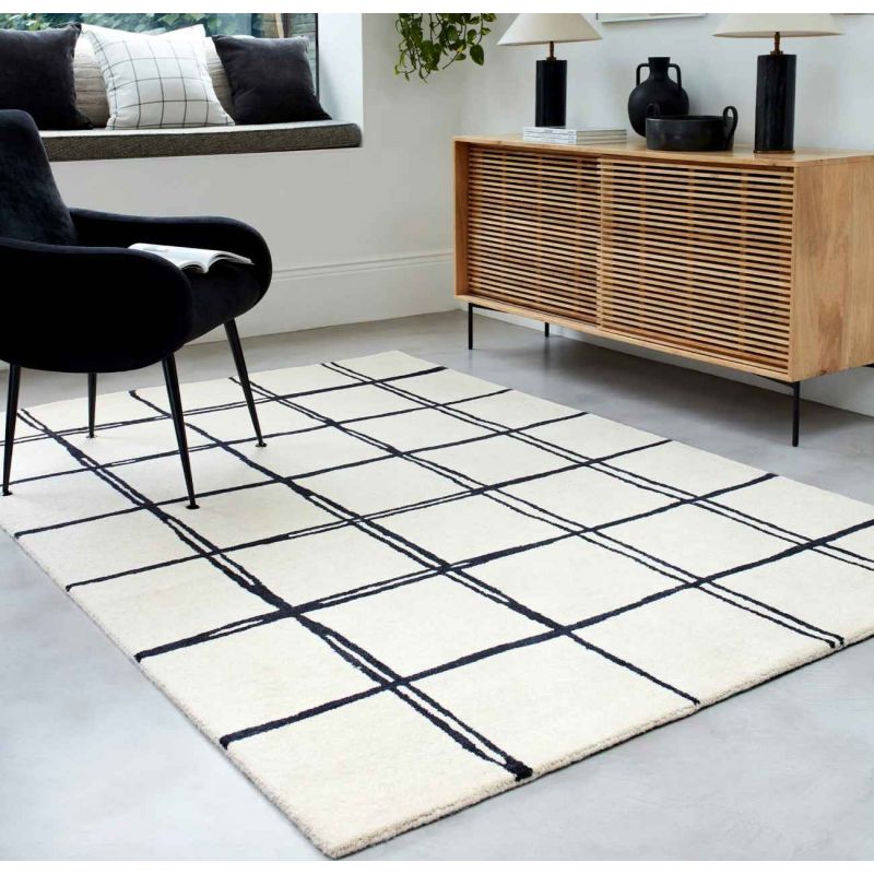 Tapis moderne haut de gamme abstrait en laine Oleniok