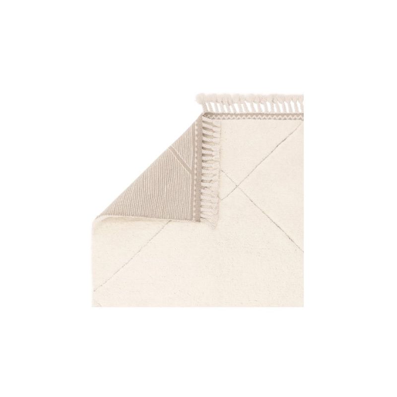 Tapis de salon epais motifs losanges berbère crème FIARA