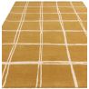 Tapis en laine moderne jaune ocre à carreaux blanc Georgia