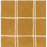 Tapis en laine moderne jaune ocre à carreaux blanc Georgia