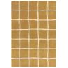 Tapis en laine moderne jaune ocre à carreaux blanc Georgia