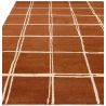 Tapis en laine moderne orange à carreaux blanc Georgia