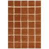 Tapis en laine moderne orange à carreaux blanc Georgia
