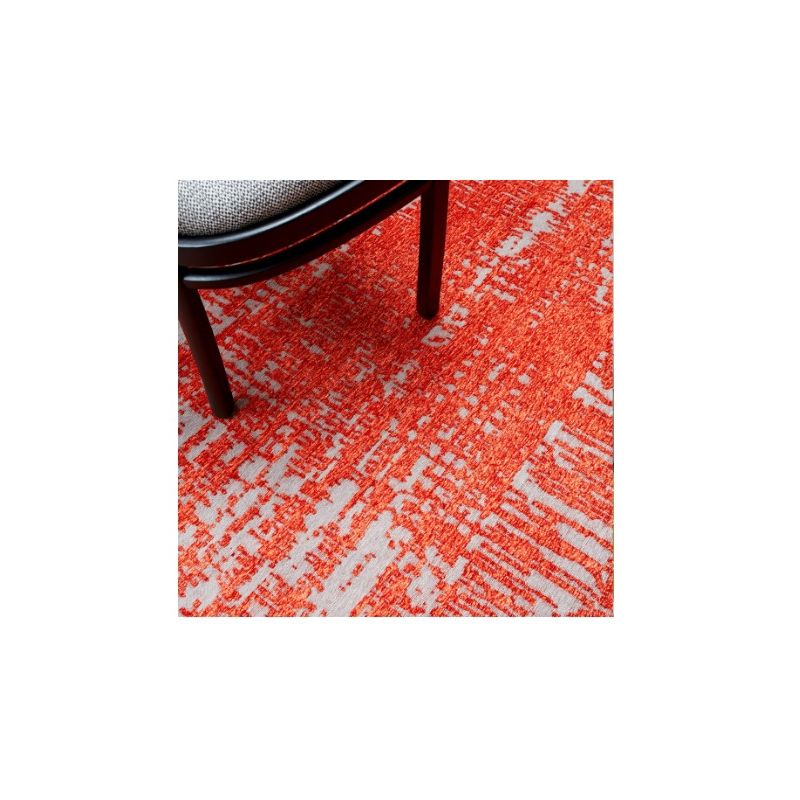 Tapis de salon tissé plat Orange intense Portimao - Tapis Chic