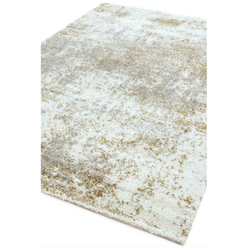 Tapis de chambre en polypropylène chiné gris et ocre Denver