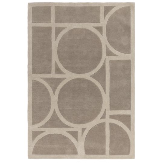 Tapis style art dŽco en pure laine taupe Miramar