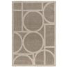 Tapis style art déco en pure laine taupe Miramar