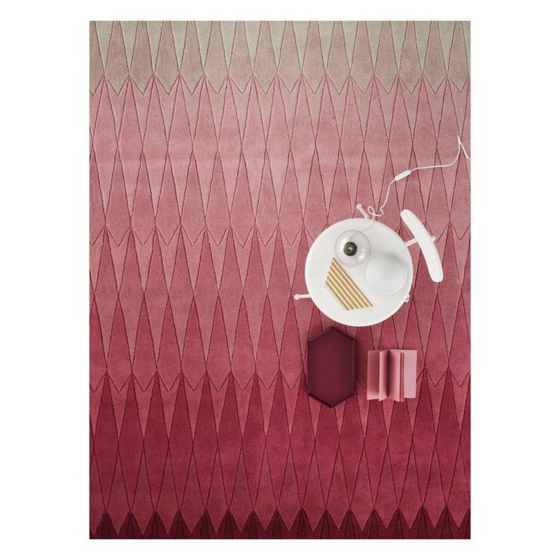 Tapis de salon Design en laine couleurs en dégradé Acacia Rose