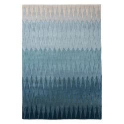 Tapisde salon en laine couleurs en dégradé Acacia Bleu
