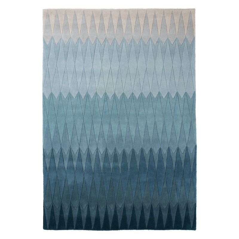 Tapis de salon en laine couleurs en dégradé Acacia Bleu - LINIE DESIGN