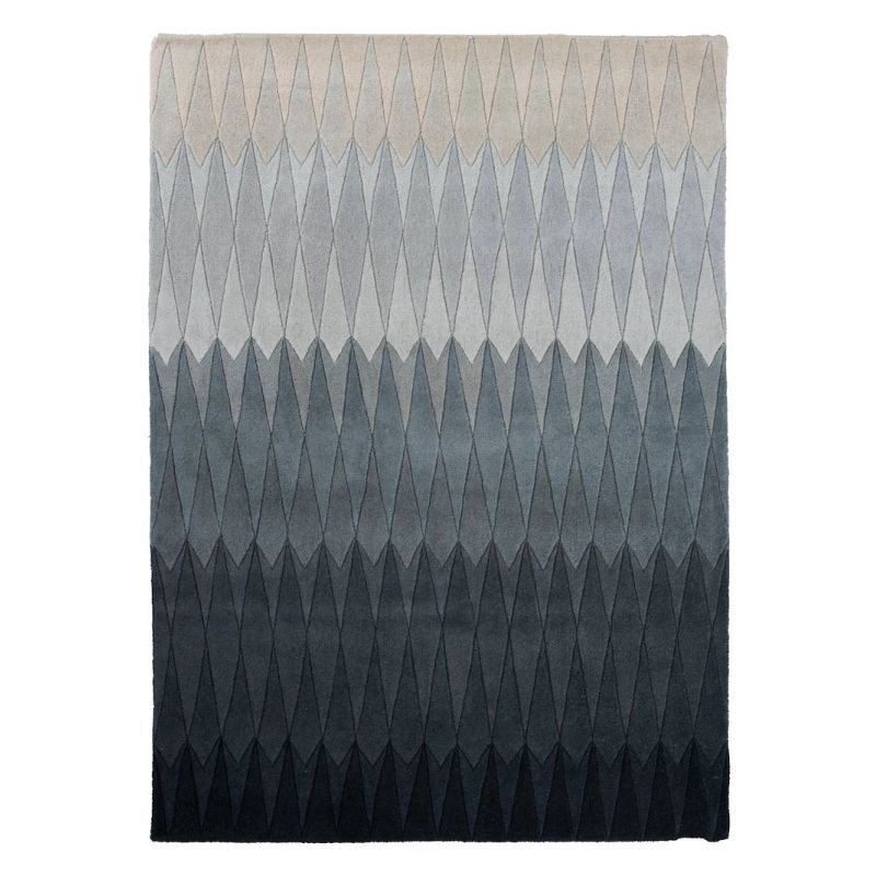 Tapis de salon Design en laine couleurs en dégradé Acacia Gris - LINIE DESIGN