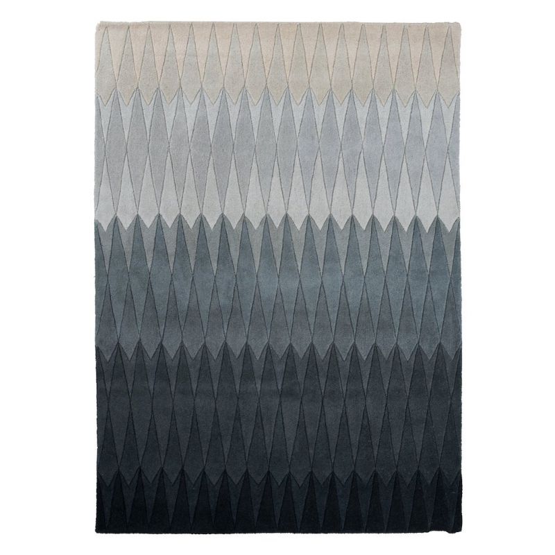 Tapis de salon Design en laine couleurs en dégradé Acacia Gris