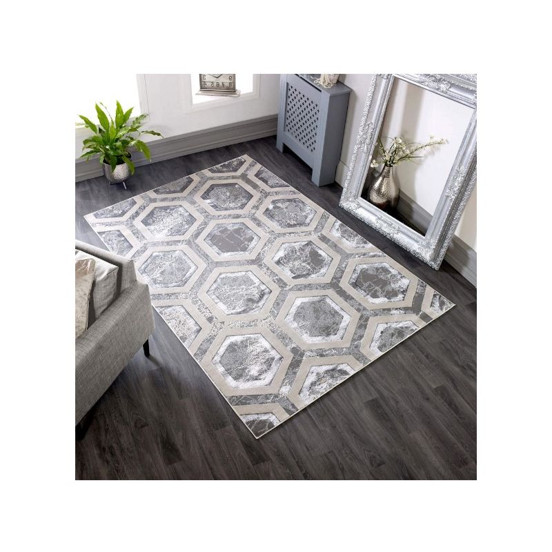 Tapis Moderne Angara Crystal bureau gris