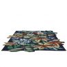 Tapis en laine forme organique feuillage débordant vert San robin's wood