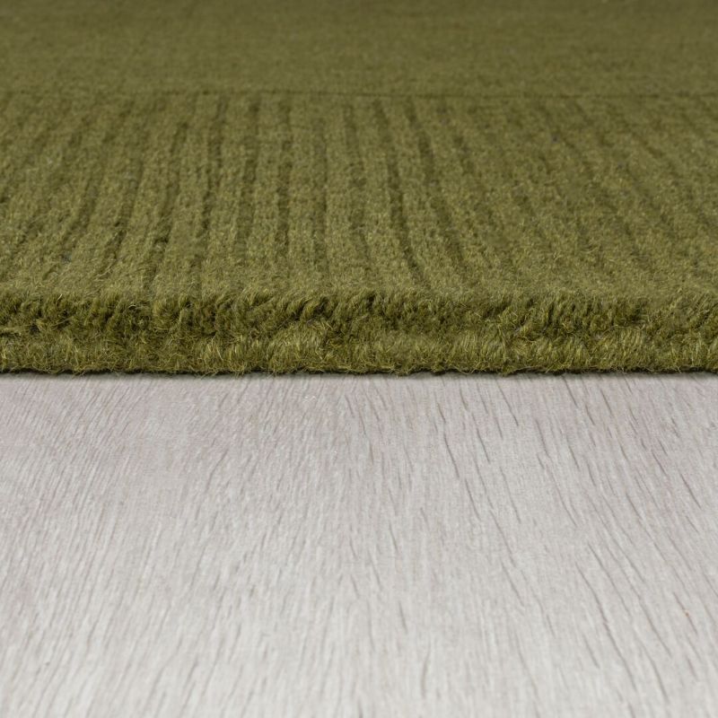 Tapis classique Laine Rectangulaire Vert Kaki Tuscany
