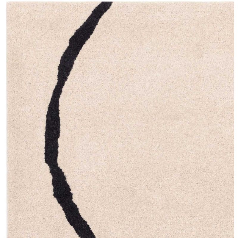 Tapis de salon contemporain pure laine lignes multicolore Oleniok