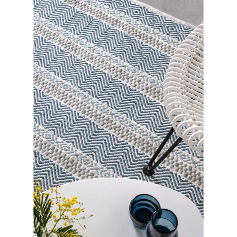 Tapis d'extérieur BOARDWALK bleu multi