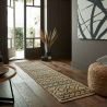 Tapis en jute naturel motifs noirs Luis
