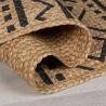 Tapis en jute naturel motifs noirs Luis