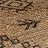 Tapis en jute naturel motifs geometriques noirs Rowen