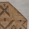 Tapis de couloir  en jute naturel motifs geometriques noirs Rowen dos et revers