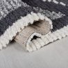 Tapis doux motifs berbères gris et blanc Zaid plié