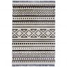 Tapis doux motifs berbères noirs sur fond blanc Sabri 