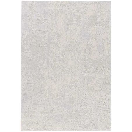 Tapis moderne gris clair en laine et polyester recyclé Narosura