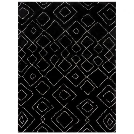 Tapis motifs losanges berbere noir Imran