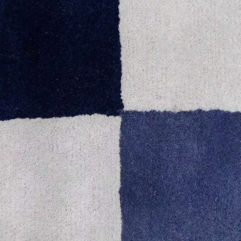 Tapis de salon moderne en Laine bleu Patch