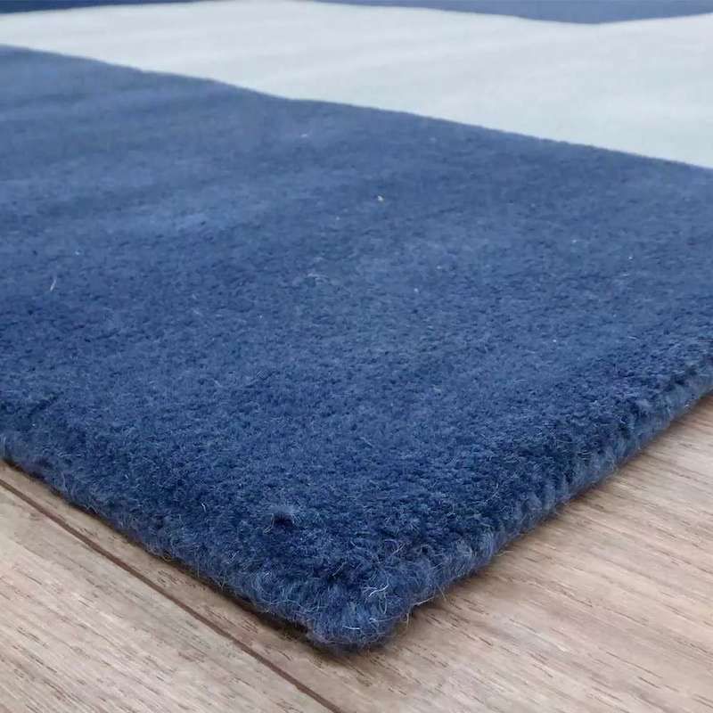 Tapis de salon moderne en Laine bleu Patch