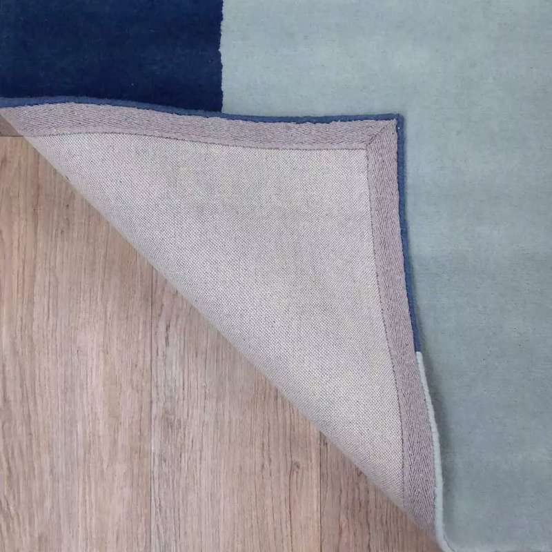Tapis de salon moderne en Laine bleu Patch