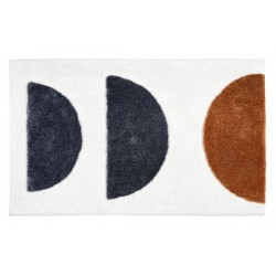 Tapis de bain Barbados géométrique noir et terracotta