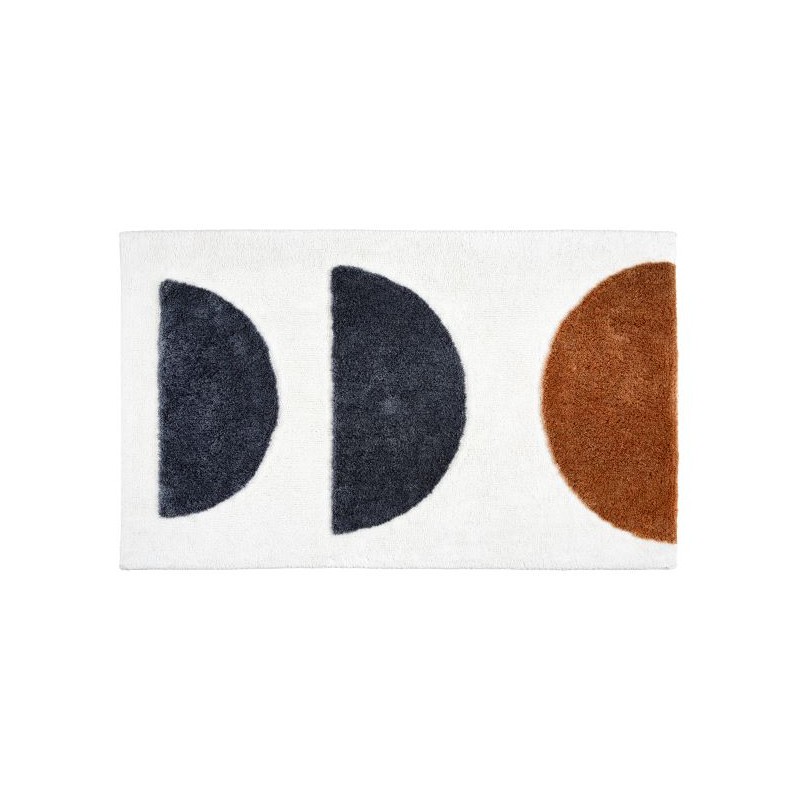 Tapis de bain Barbados géométrique noir et terracotta