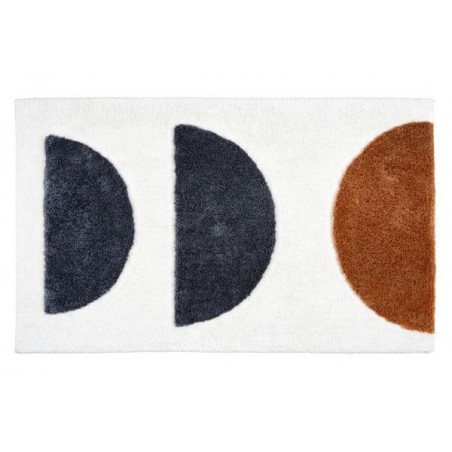 Tapis de bain Barbados géométrique noir et terracotta