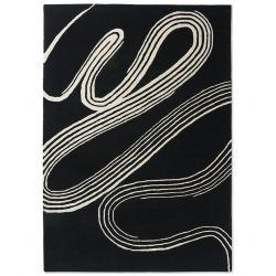 Tapis Contemporain Simbols noir et blanc en laine par Carving