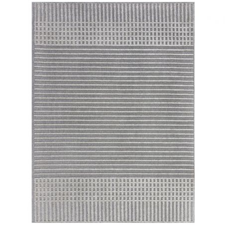 Tapis moderne relief lavable machine gris Elton