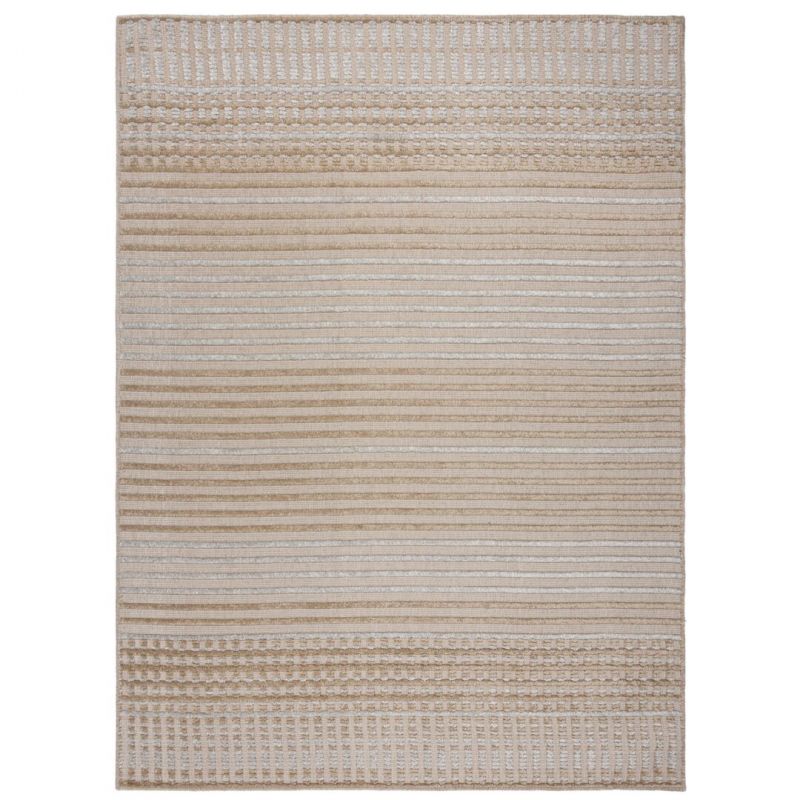 Tapis moderne relief lavable machine beige Elton