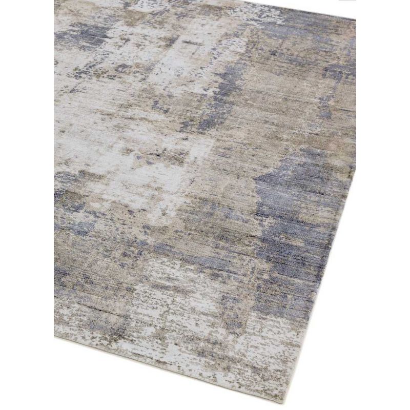 Tapis de salon moderneviscose tissé main Bercy gris