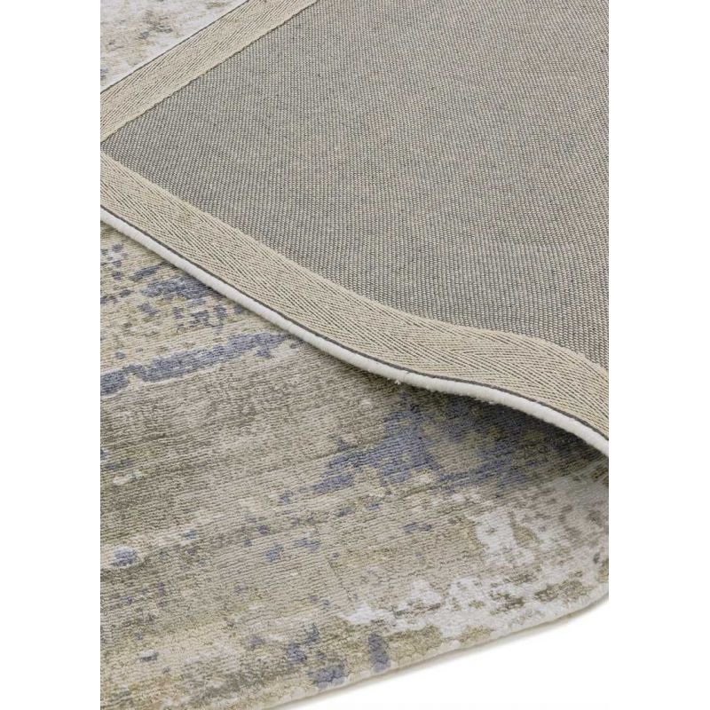 Tapis de salon moderneviscose tissé main Bercy gris