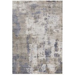 Tapis de salon moderneviscose tissé main Bercy gris