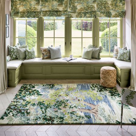 Tapis de salon en pure laine et viscose Ancient Canopy Vert Forêt Tapis de salon en pure laine et viscose Ancient Canopy Vert Forêt