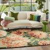 Tapis haut de gamme fleuri en pure laine Coral Dahlia