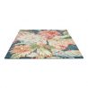 Tapis haut de gamme fleuri en pure laine Bleu Dahlia Rosehip