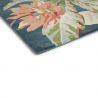 Tapis haut de gamme fleuri en pure laine Bleu Dahlia Rosehip