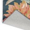 Tapis haut de gamme fleuri en pure laine Bleu Dahlia Rosehip