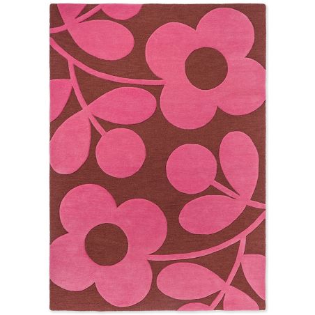 Tapis en laine fleurs roses Sprig Stem Paprika