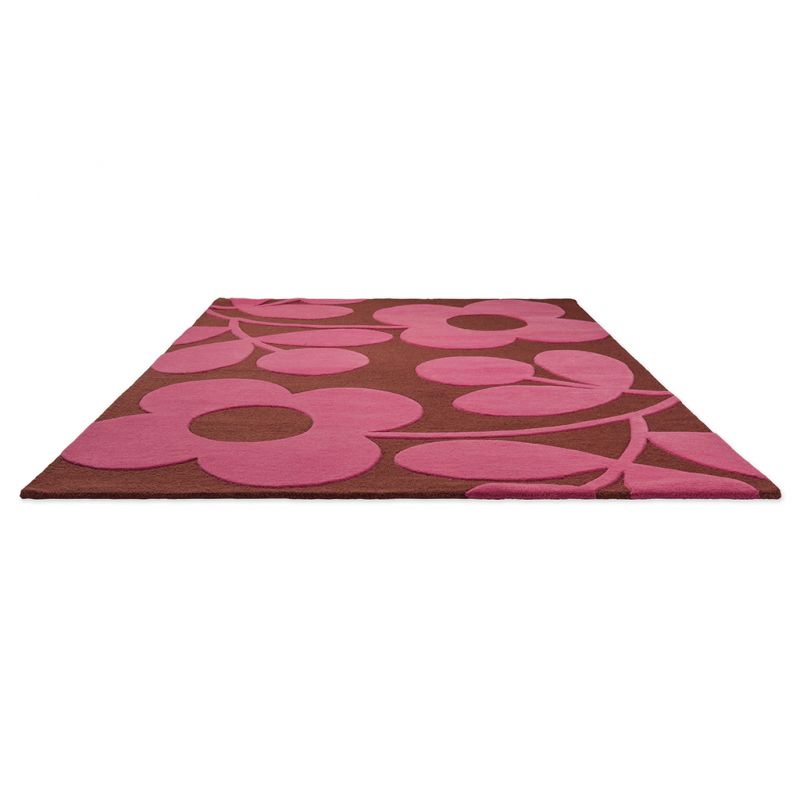 Tapis en laine fleurs roses Sprig Stem Paprika